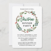 Borstel Script Kerst Party Waterverf Krans Kaart (Voorkant)