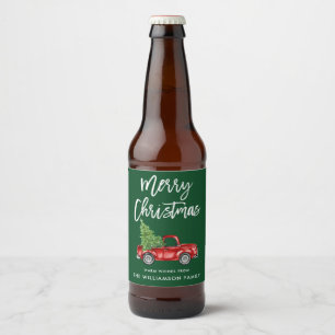 Borstel Script Kerst Truck Groen Bier Etiket