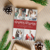 Borstel Script Kerstmis Zegeningen Fotocollage Feestdagenkaart