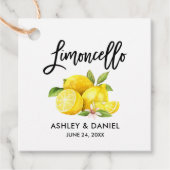 Borstel Script Lemons Bruiloft Limoncello Kraft Bedankjes Labels (Voorkant)