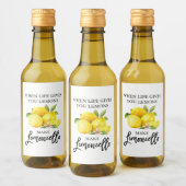 Borstel Script Limoncello Citroenen Mini Fles Labe Wijn Etiket (Flessen)