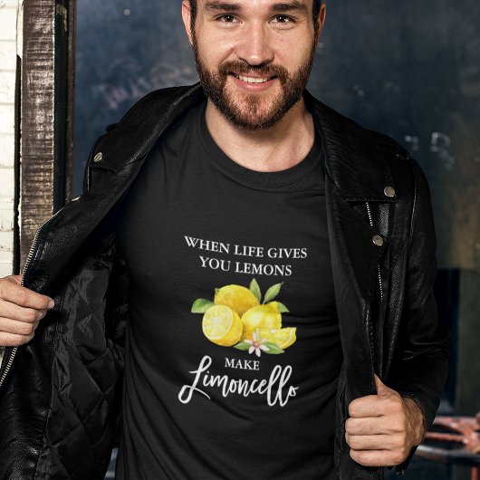 Borstel Script Limoncello Citroenen Zwart T-shirt