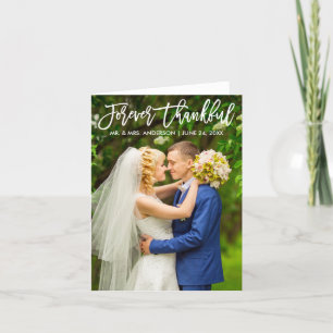 Borstel Script Modern Forever Dankbaar Bruiloft No Bedankkaart