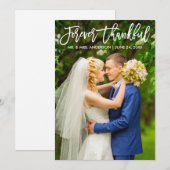 Borstel Script Modern voor altijd dankbaar trouwfo Bedankkaart (Voorkant / Achterkant)