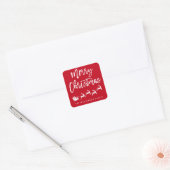 Borstel Script Star Santa Kerstmis Envelope Seal Vierkante Sticker (Envelop)