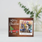 Borstel Script Truck Instant Photo Christmas Tape Briefkaart (Staand voorkant)
