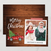 Borstel Script Truck Instant Photo Craft Tape Wood Feestdagenkaart (Voorkant / Achterkant)