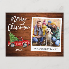 Borstel Script Truck Wood Instant Foto Kerstmis Briefkaart