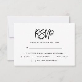 Borstel Script Typografie Bruiloft RSVP Kaart