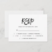 Borstel Script Typografie Bruiloft RSVP Kaart (Voorkant / Achterkant)