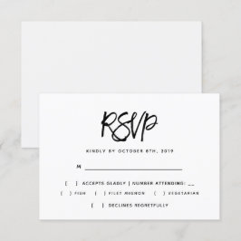 Borstel Script Typografie Bruiloft RSVP Kaart