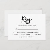 Borstel Script Typografie Bruiloft RSVP Kaart (Voorkant / Achterkant)