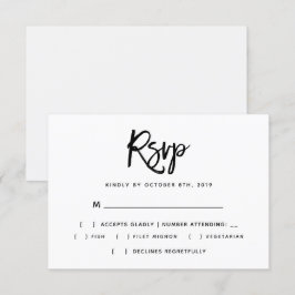 Borstel Script Typografie Bruiloft RSVP Kaart