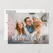 Borstel Script Vrolijk en helder Familie Foto Vaka Briefkaart (Voorkant / Achterkant)