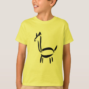 Borstel tekening Lama Alpaca Paard Dier T-shirt