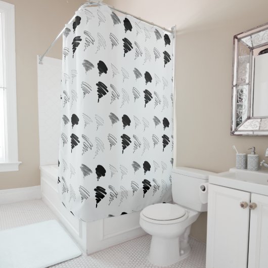 Borstel Test Patroon Douchegordijn (In situ)