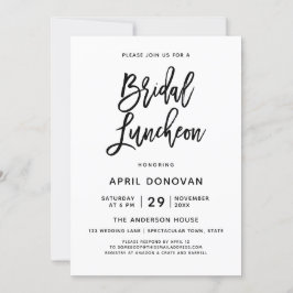 Borstel Typografie Bruids Luncheon Uitnodiging