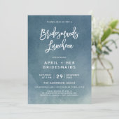 Borstel Typografie Bruidsmeisjes Luncheon Uitnodig Kaart (Staand voorkant)