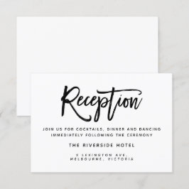 Borstel Typografie Bruiloft Receptie Kaart