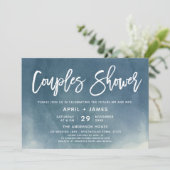 Borstel Typografie Koppels Douche Uitnodiging (Staand voorkant)