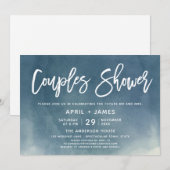 Borstel Typografie Koppels Douche Uitnodiging (Voorkant / Achterkant)