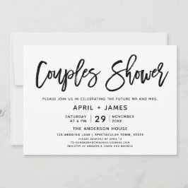 Borstel Typografie Koppels Douche Uitnodiging