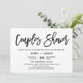 Borstel Typografie Koppels Douche Uitnodiging (Staand voorkant)