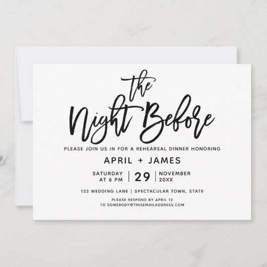 Borstel Typografie repetitie diner uitnodiging (Voorkant)