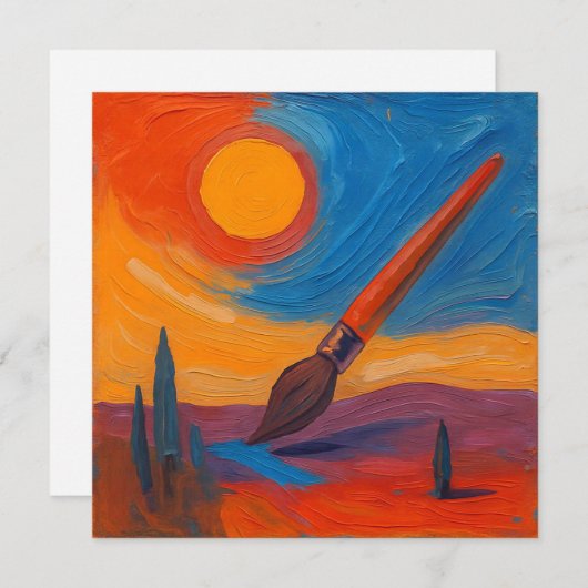 Borstel van dromen bedankkaart (Voorkant / Achterkant)