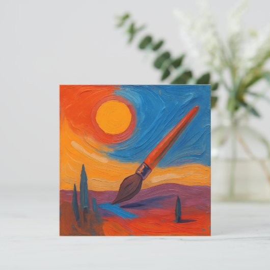 Borstel van dromen bedankkaart (Staand voorkant)