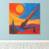 Borstel van dromen canvas afdruk (Insitu (Houten vloer))