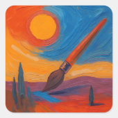 Borstel van dromen vierkante sticker (Voorkant)