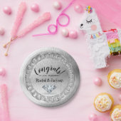 Borstel Zilveren Diamant Verlovingsfeest Papieren Bordje (Feest)