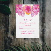 Borstelbare Hibiscus RSVP-kaart RSVP Kaartje