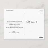 borstelbelettering net getrouwd bruiloft aankondig briefkaart (Achterkant)
