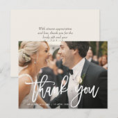 borstelbelettering | Trouwbedankje Fotokaart Briefkaart (Voorkant / Achterkant)
