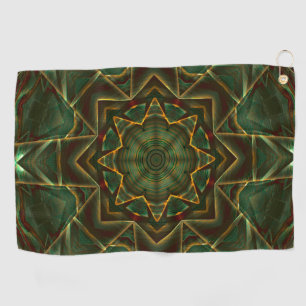 Borstelbruinblauw kaleidoscoop golfhanddoek