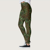 Borstelbruinblauw kaleidoscoop leggings (Links)