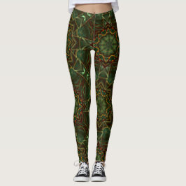 Borstelbruinblauw kaleidoscoop leggings