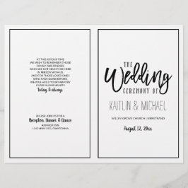 Borstelcalligrafie Huwelijksprogramma's - Zwart