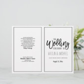 Borstelcalligrafie Huwelijksprogramma's - Zwart (Staand voorkant)