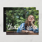 Borstelfontscript | Afstudeerfoto Bedankt Briefkaart (Voorkant / Achterkant)