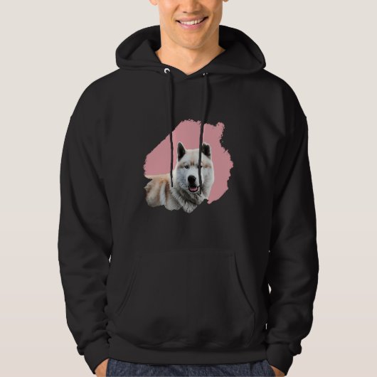 Borstelhond Husky Hoodie (Voorkant)