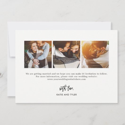 Borstelig Calligraphy Huwelijk Save The Date Kaart (Achterkant)