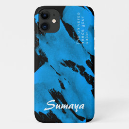 Borstelige Black & Blue iPhone 11 Hoesje | Aanpasb