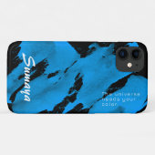Borstelige Black & Blue iPhone 11 Hoesje | Aanpasb (Achterkant (horizontaal))