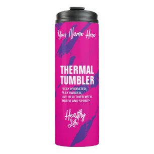 Borstelige Blauwe Roze Thermische Tumbler Thermosbeker