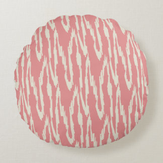 Borstelige Ikat  Blush & Off White Rond Kussen