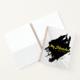Borstelige zwart-wit spiraal schetsboek notitieboek