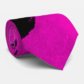 Borstelige Zwarte & Roze Stropdas (Opgerold)